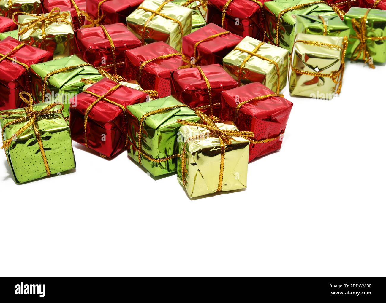 Colorful gift boxes on white backgrounds Stock Photo