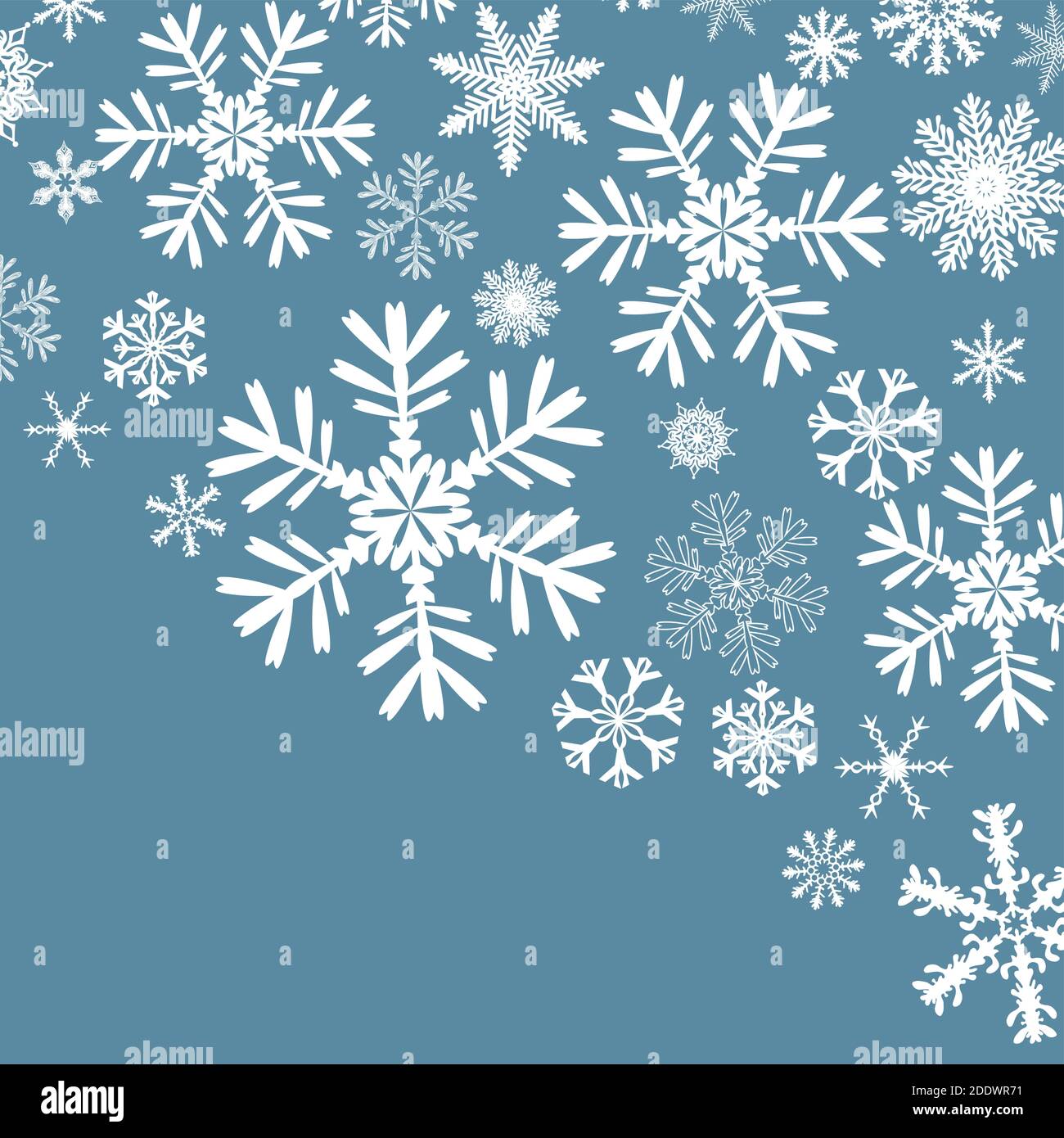 Blue background with snowflakes. Beautiful Christmas background. Vector illustration Stock Vector