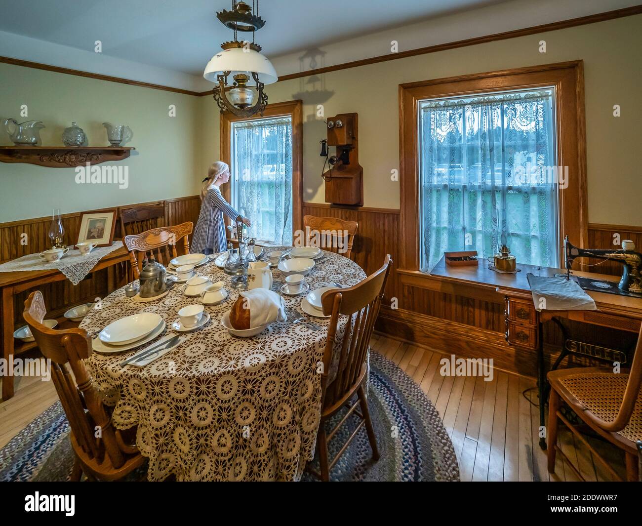 Dining room, Lighthouse Keeper's quarters, Great Lakes Shipwreck Museum, Paradise, Michigan