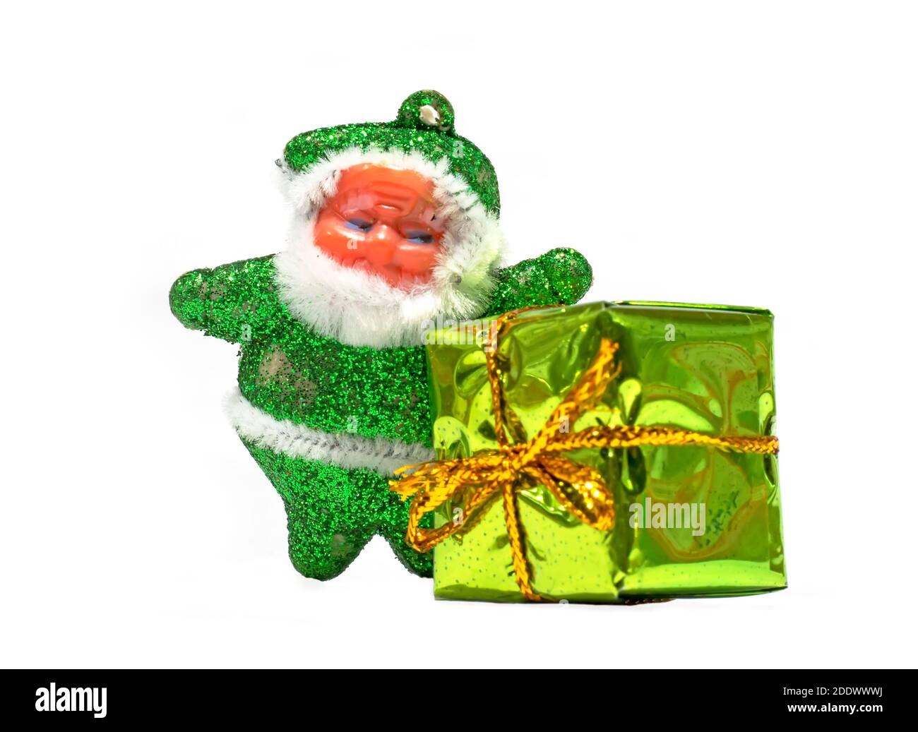 Merry Christmas Santa Claus with gifts box isolated on white ...
