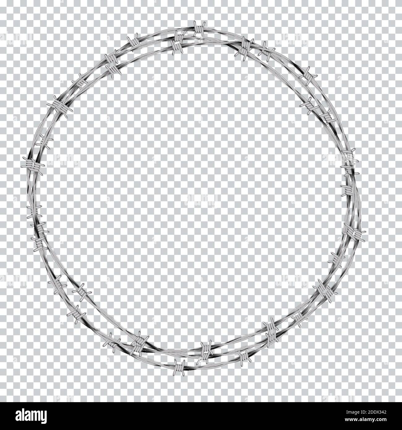 Naturalistic. 3D view. Metal barbed wire Vector Illustration Stock ...