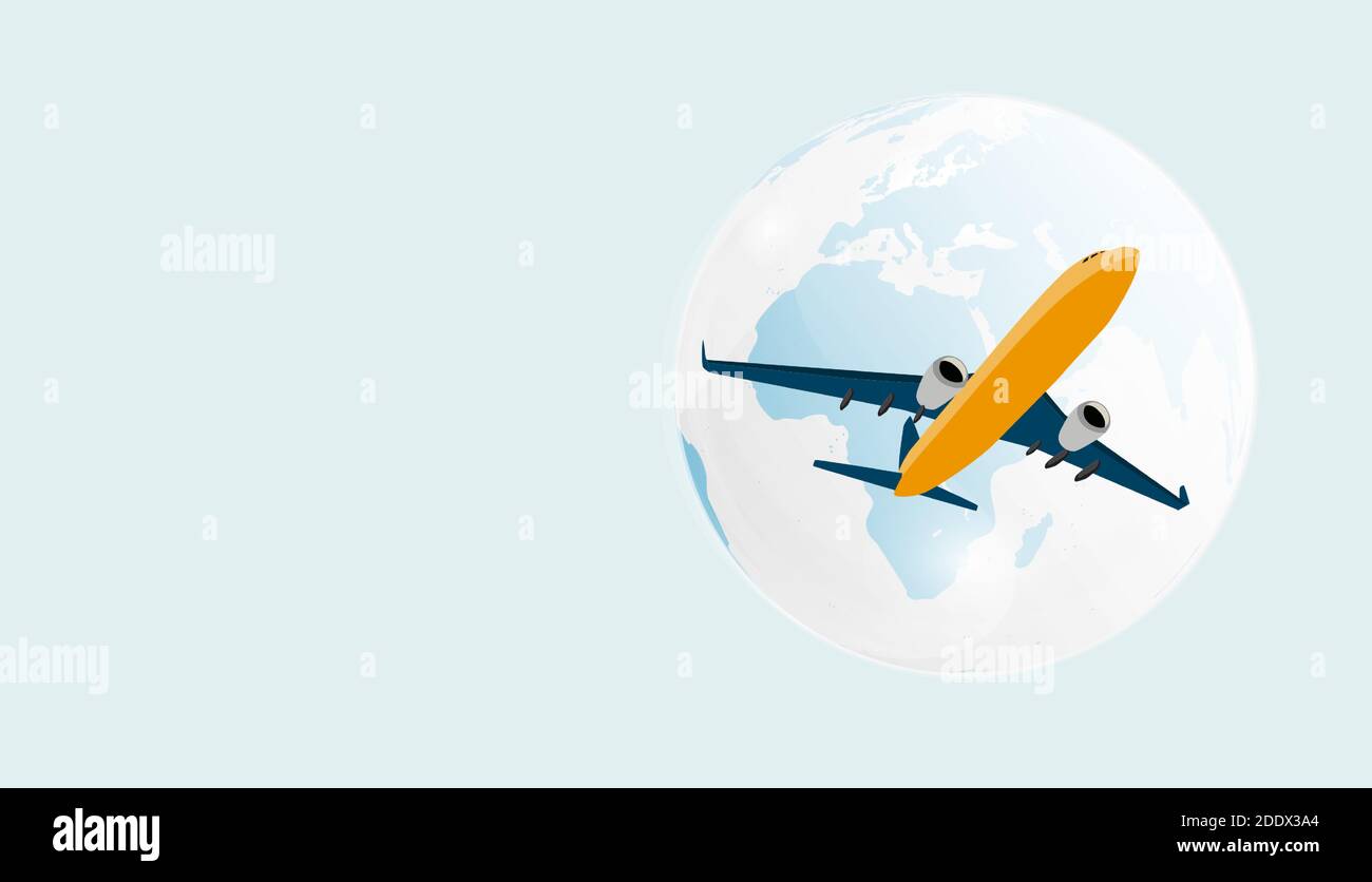 Airplane and Globe Background. Vector Illustration Stock Vector Image ...