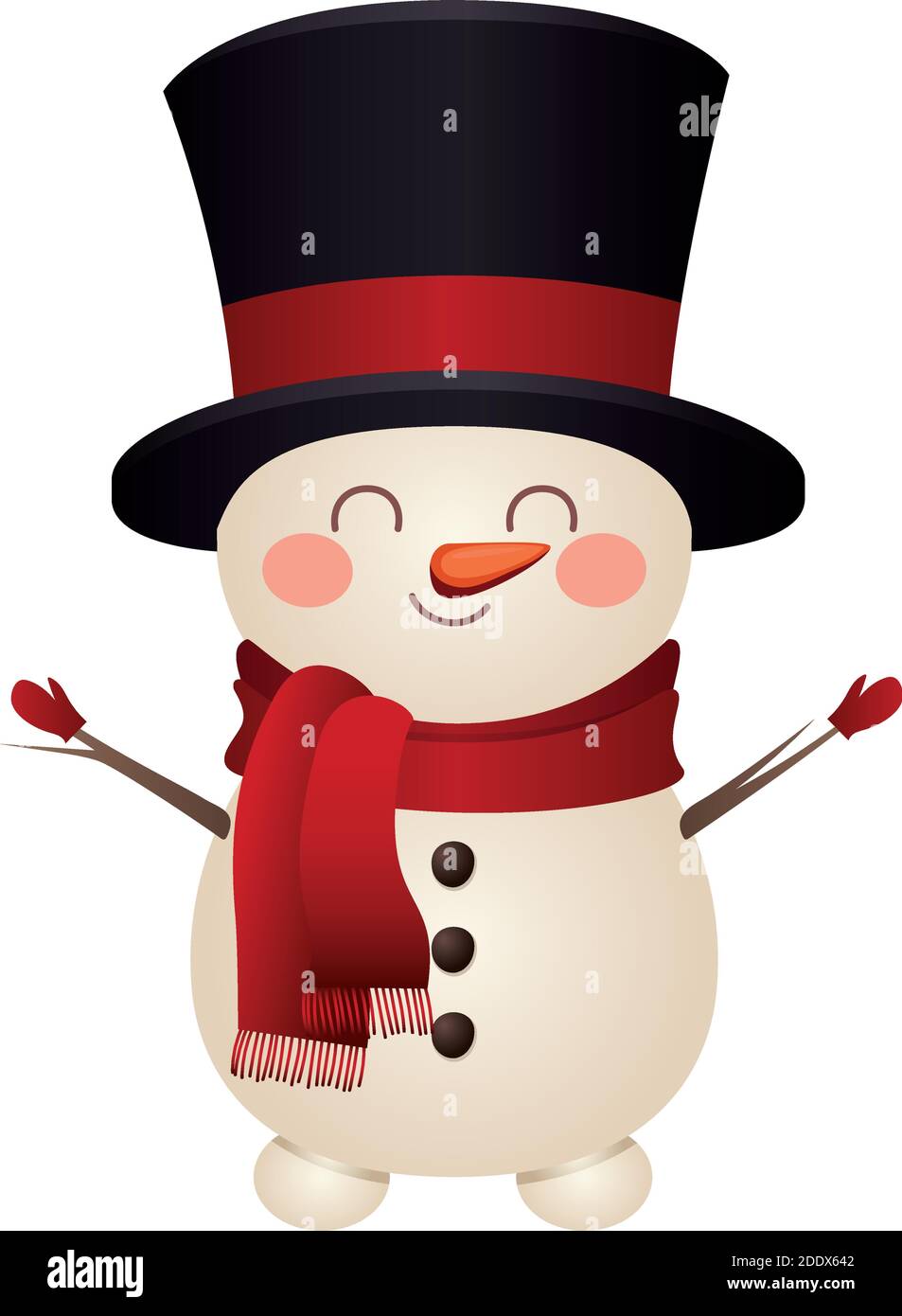 christmas snowman with top hat icon Stock Vector Image & Art - Alamy