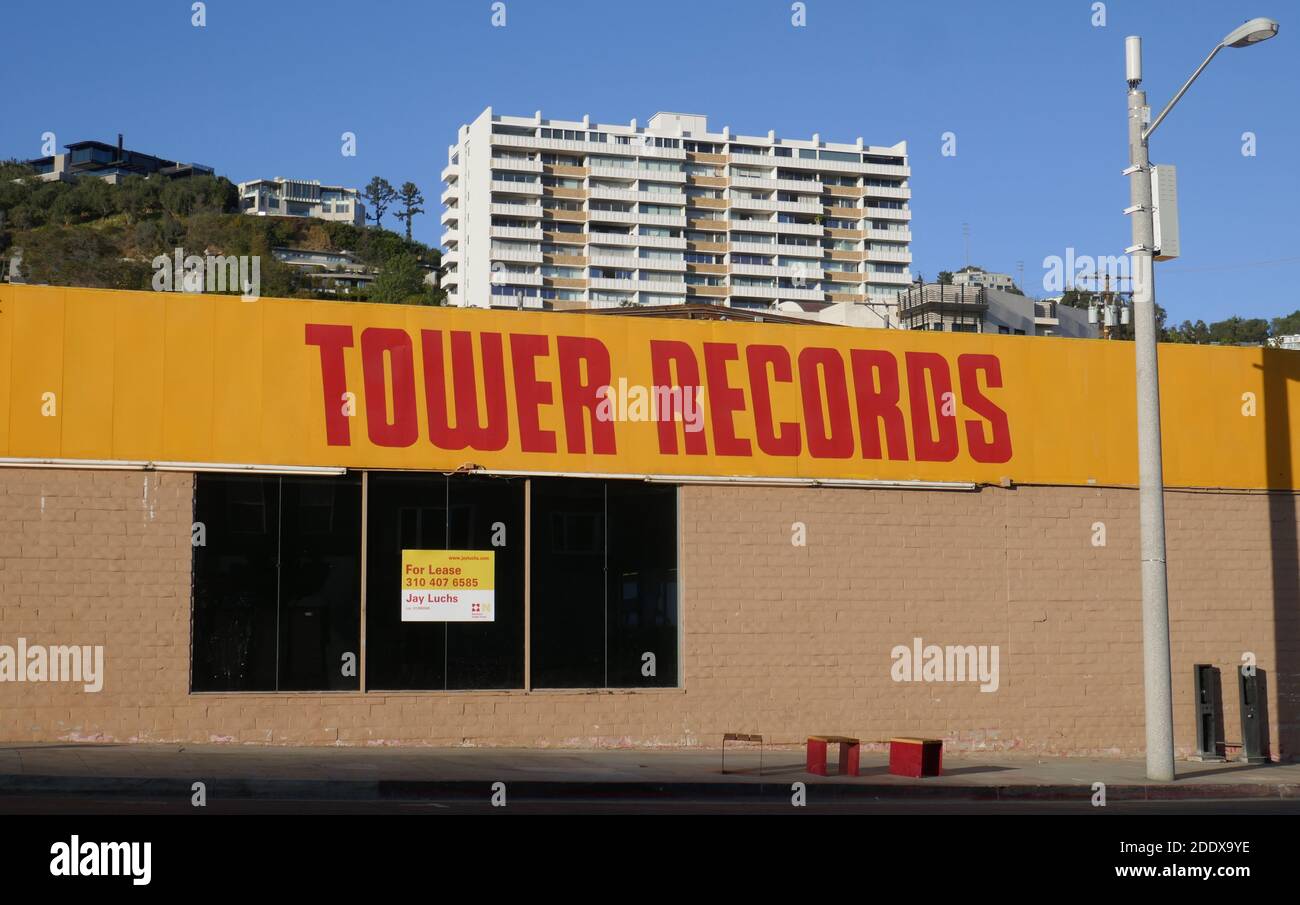 West Hollywood, California, USA 26th November 2020 A general view of  atmosphere of Tower Records on Sunset Blvd and Shoreham Towers former home  of Humphrey Bogart, Neil Sedaka, David Lee Roth, Vivian