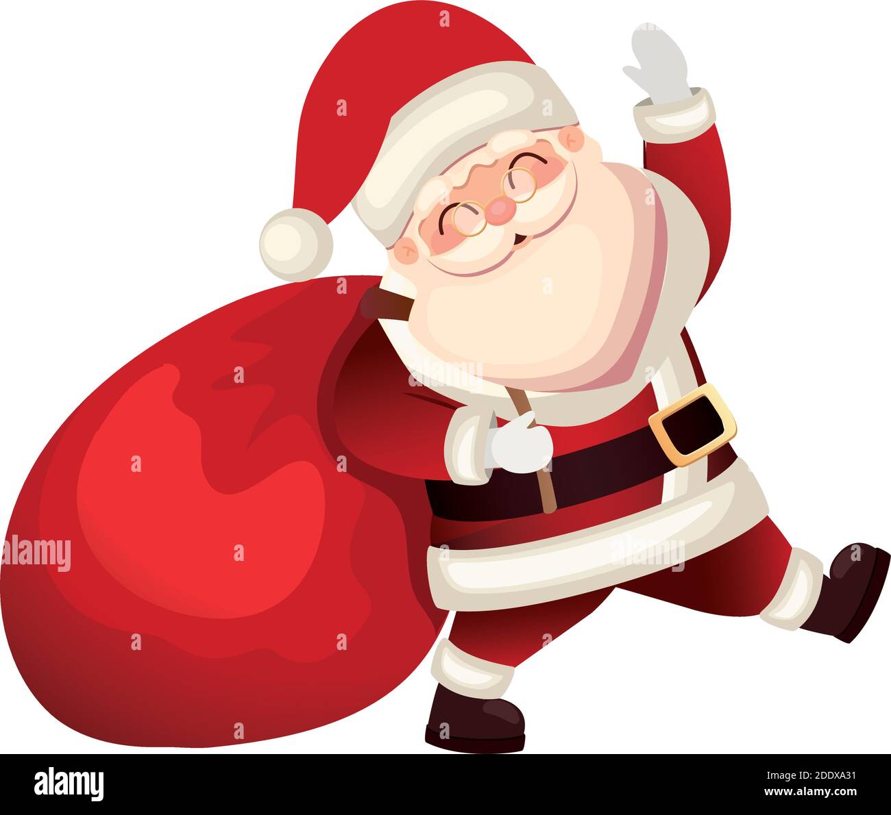 santa claus icon with a bag in white background Stock Vector Image ...