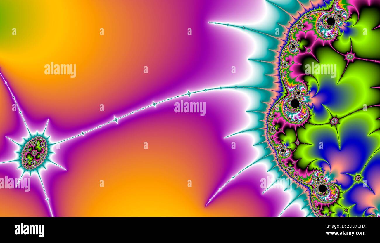 Abstract fractal multi-colored psychedelic background. For design and network Stock Photo