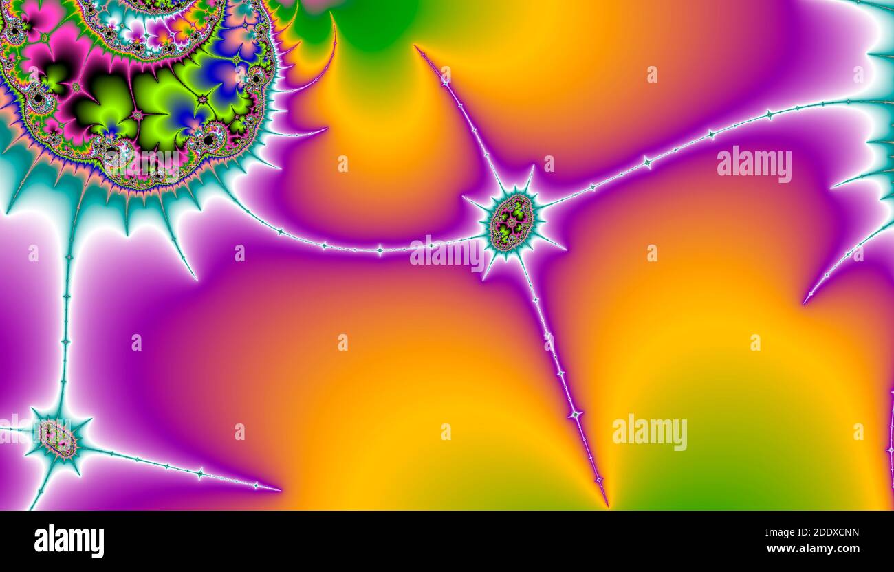 Abstract fractal multi-colored psychedelic background. For design and network Stock Photo