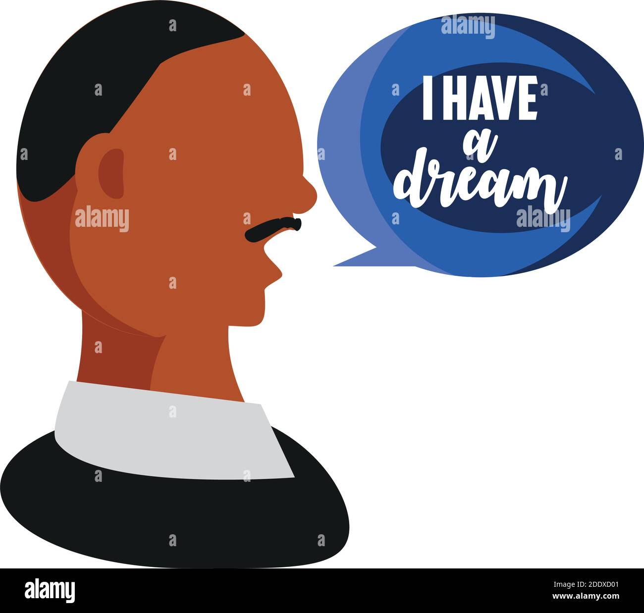 Martin Luther King portrait cartoon speech vector illustration Stock Vector