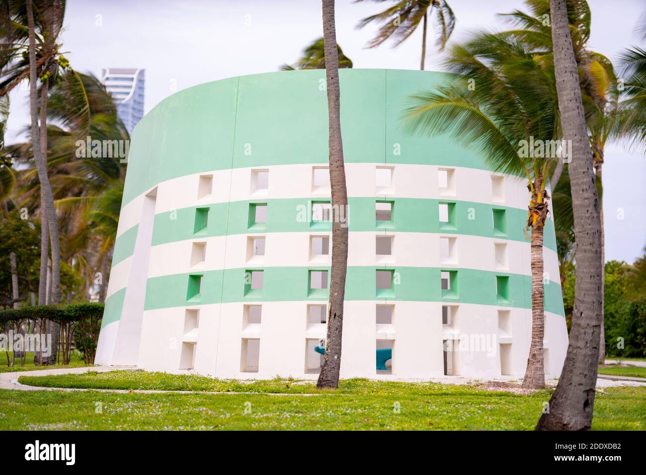 Public beach restrooms Miami Beach deco style Stock Photo Alamy