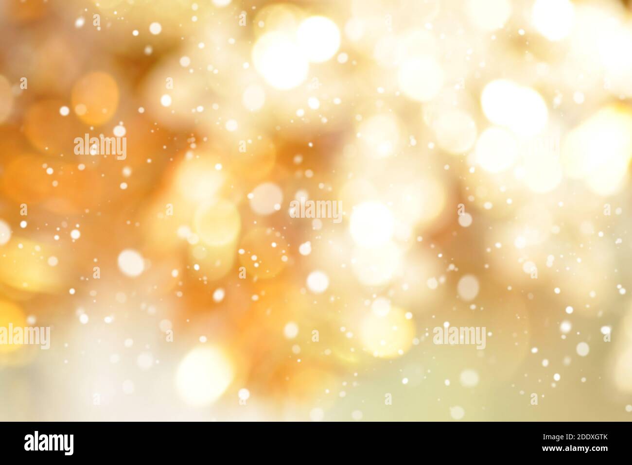Abstract gold bokeh with snow, Christmas and new year theme background ...