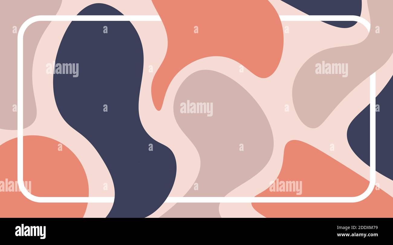 Pastel colored abstract fluid shapes seamless repeat pattern. vector design Stock Vector