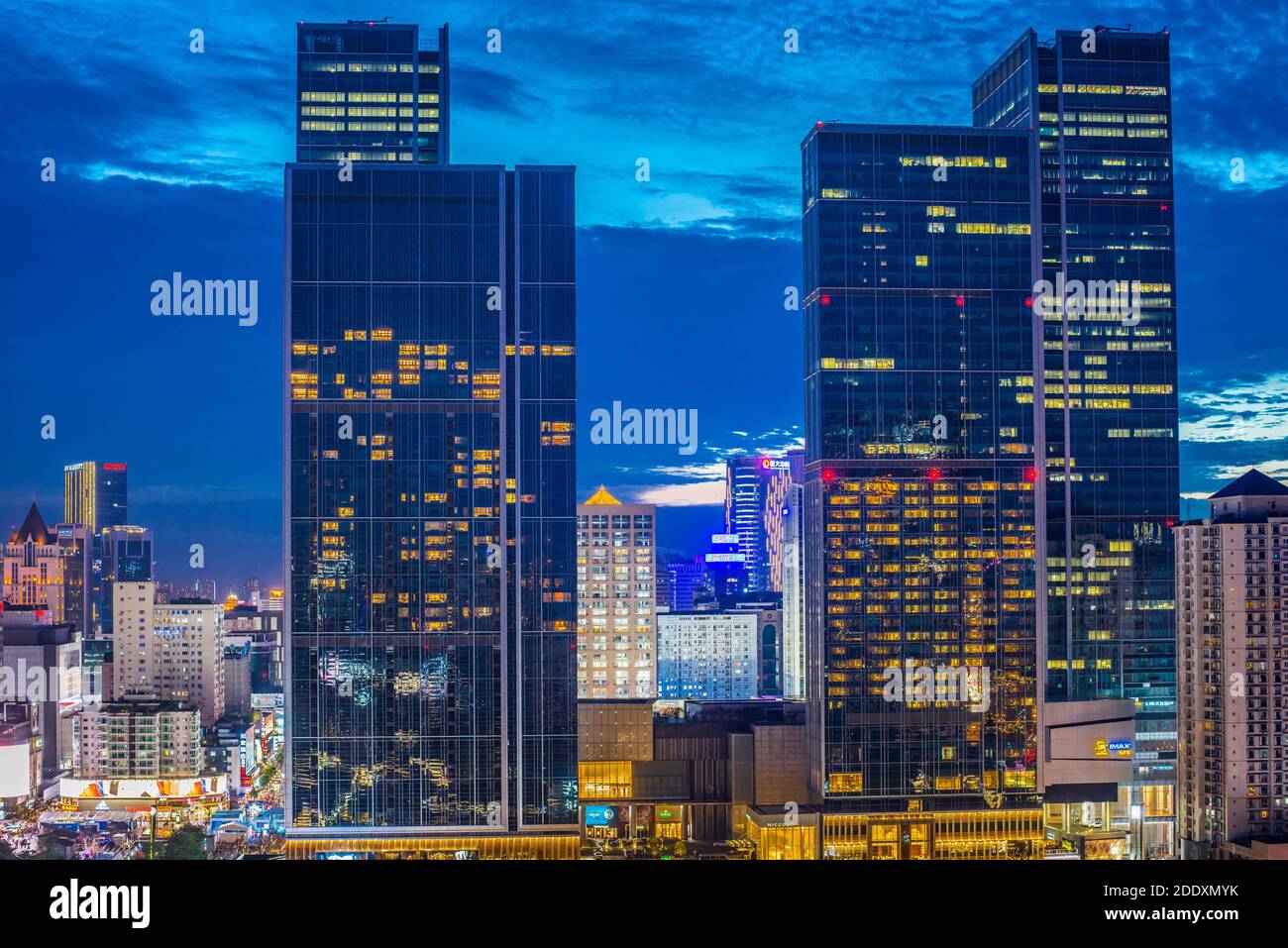 Chengdu IFS international financial center at night Stock Photo