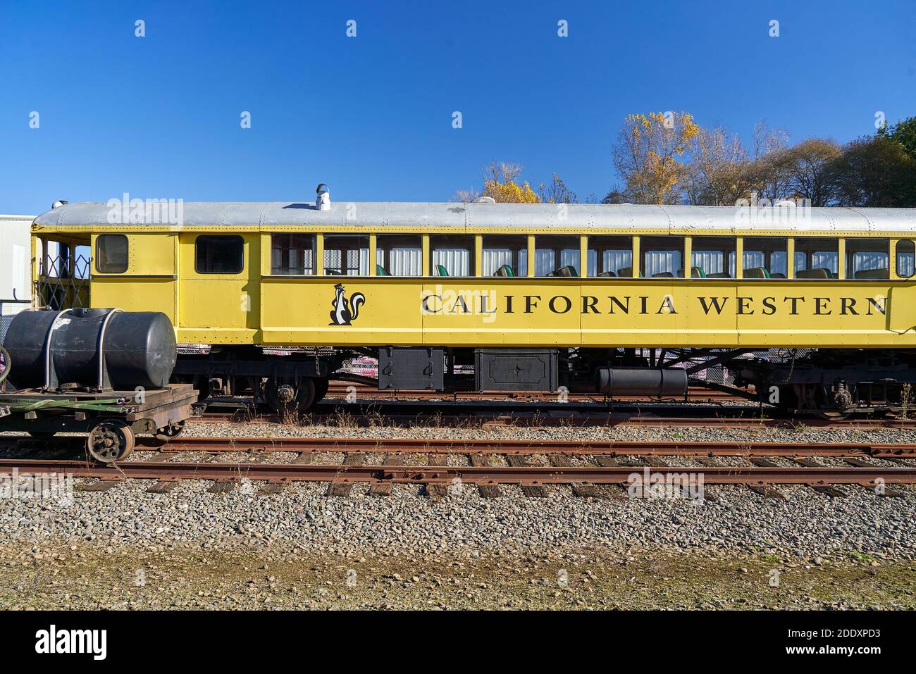Side view of Skunk Train wagon in Willits, California Stock Photo - Alamy