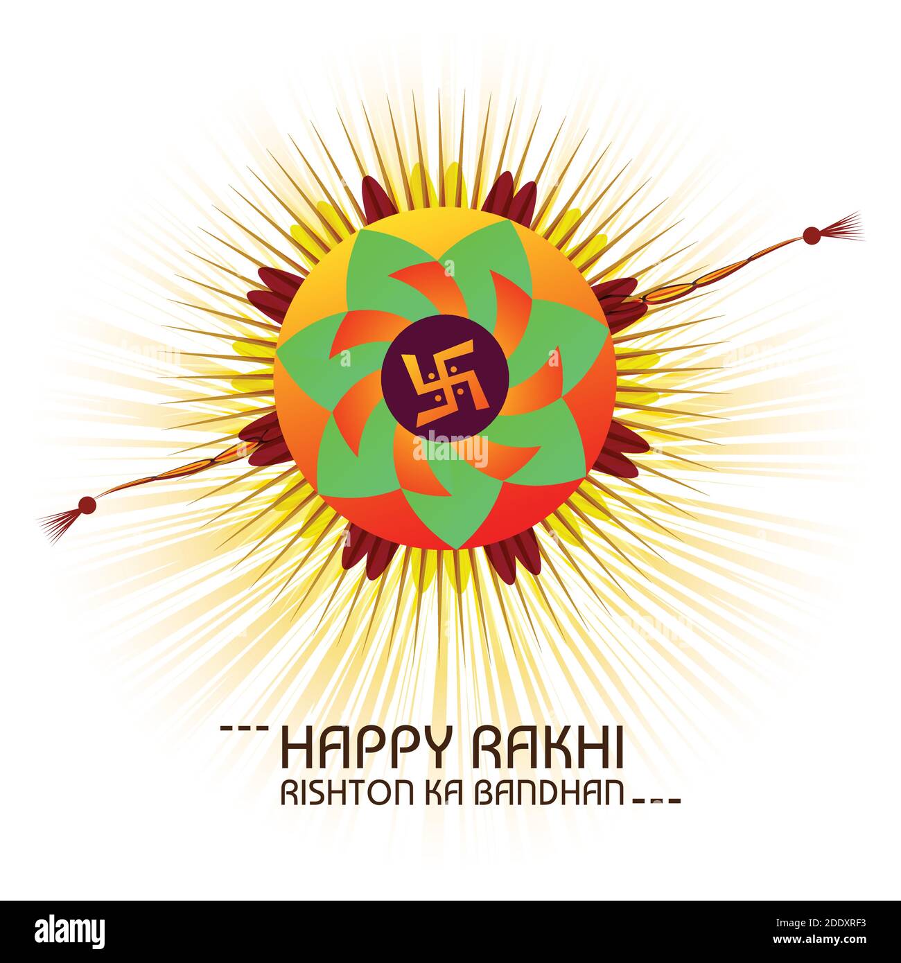 Happy Raksha Bandhan celebration greeting card with colorful rakhi ...