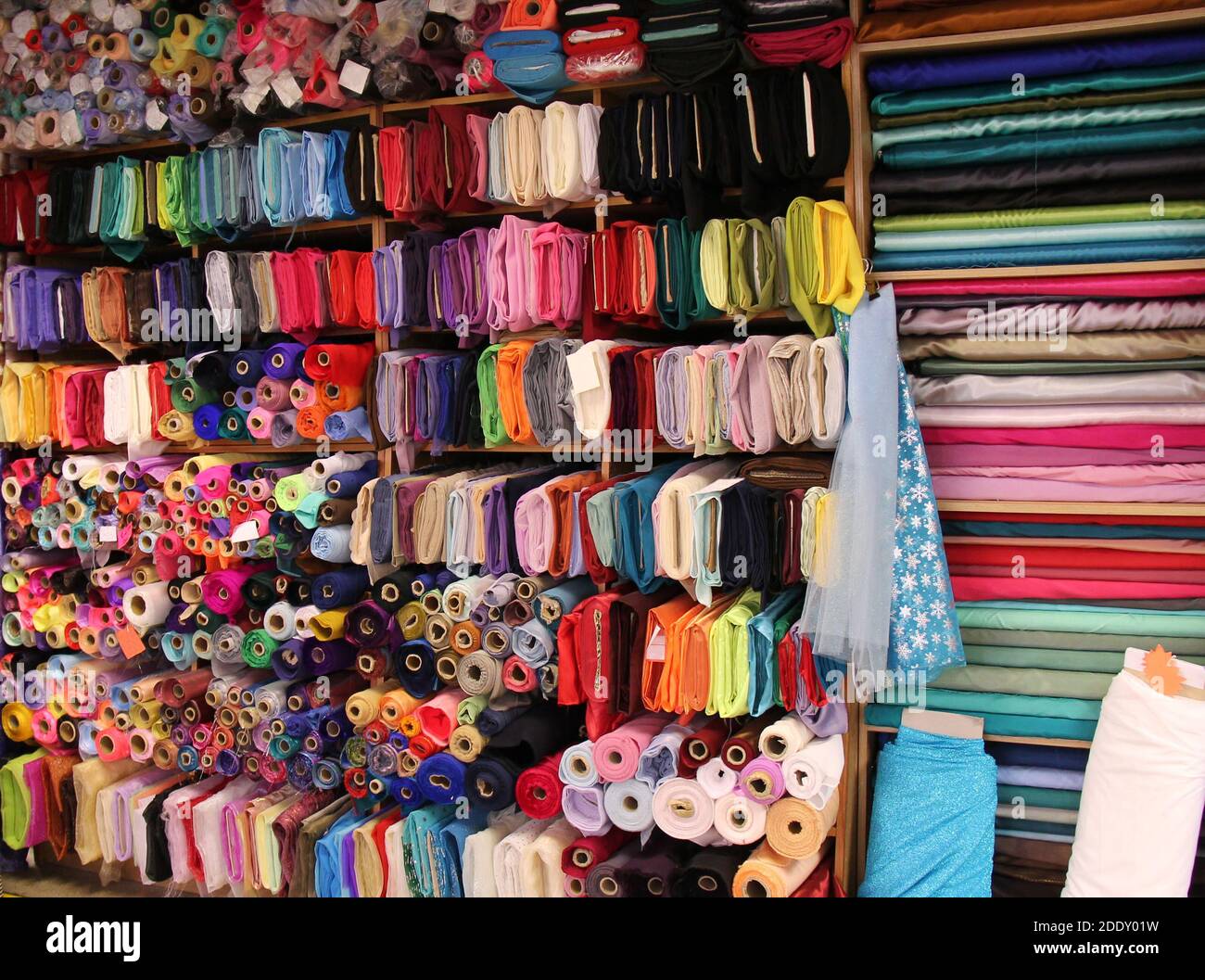 A Variety of Materials for Sale at a Haberdashery Store Stock Photo Alamy