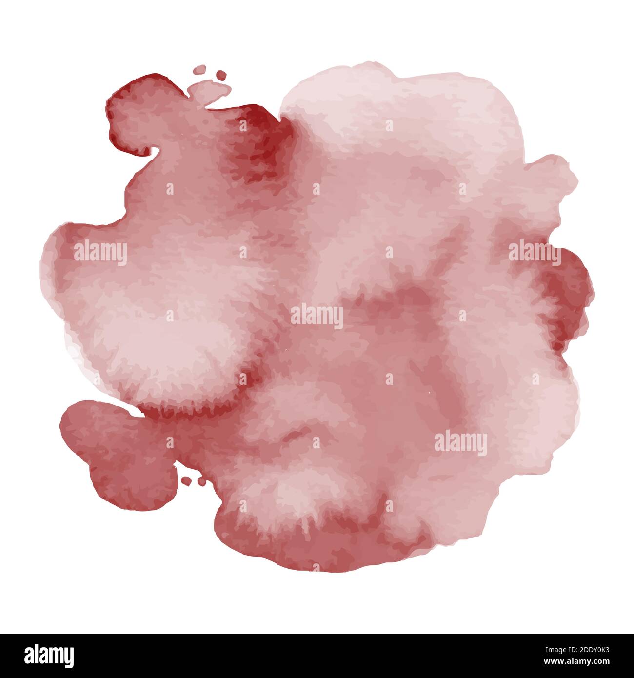 Dark red of stain splash watercolor hand-painted isolated on white background. Abstract artistic used as being an element in the decorative design of Stock Vector
