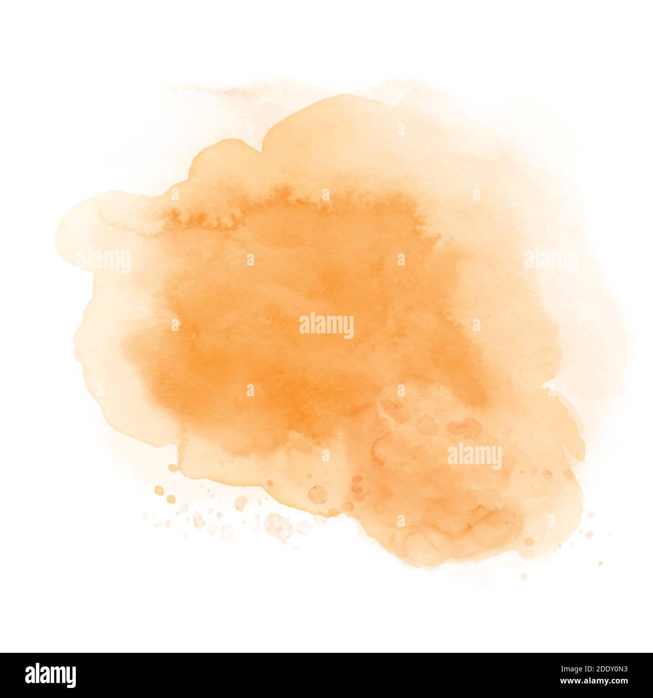 Abstract bright orange of stain splashing watercolor hand-painted on white background. Artistic used as being an element in the decorative design of i Stock Vector