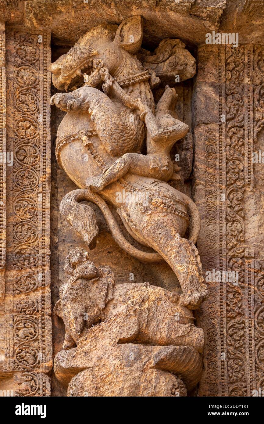 Konark ,9,April ,2014, Close up of stone sculpture depicting