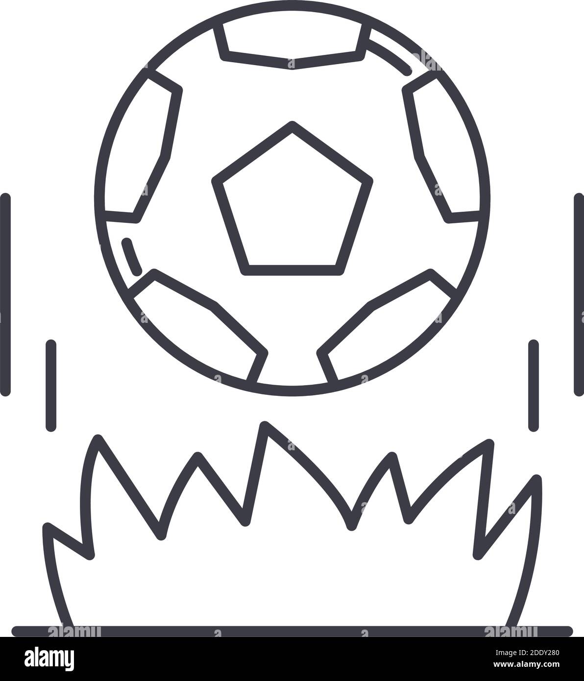 Football icon, linear isolated illustration, thin line vector, web ...
