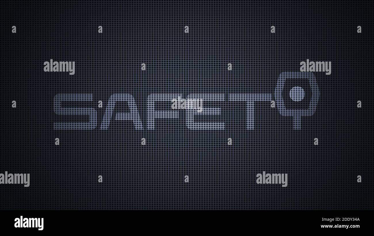 Safety concept with text and camera symbol on futuristic mesh background Stock Photo