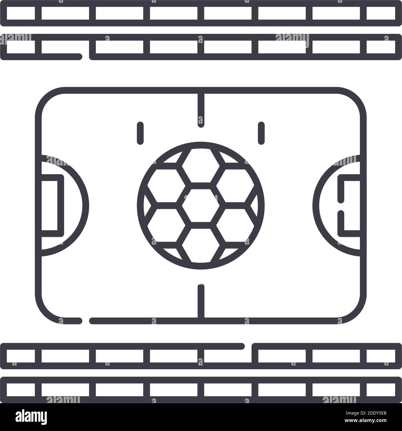 Football field icon, linear isolated illustration, thin line vector ...