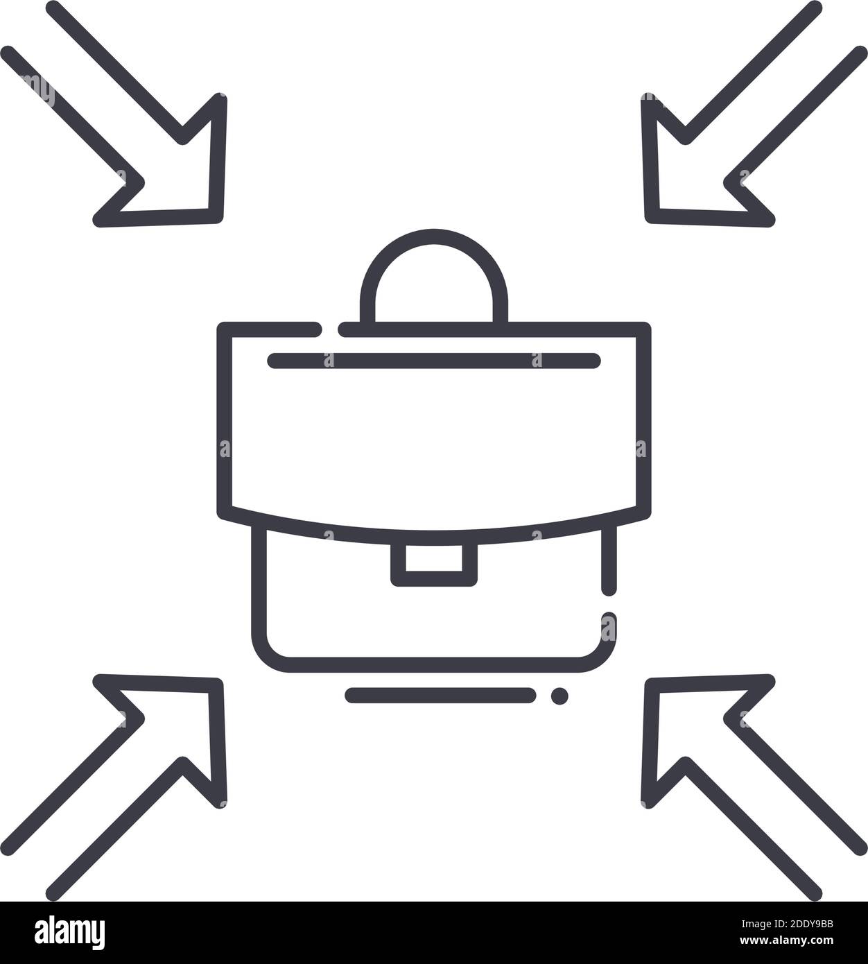 Focus at work concept icon, linear isolated illustration, thin line ...
