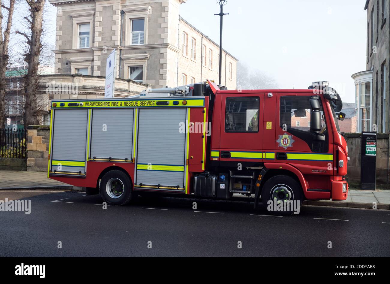 Warwickshire Fire and Rescue Service fire engine, Warwick, UK Stock