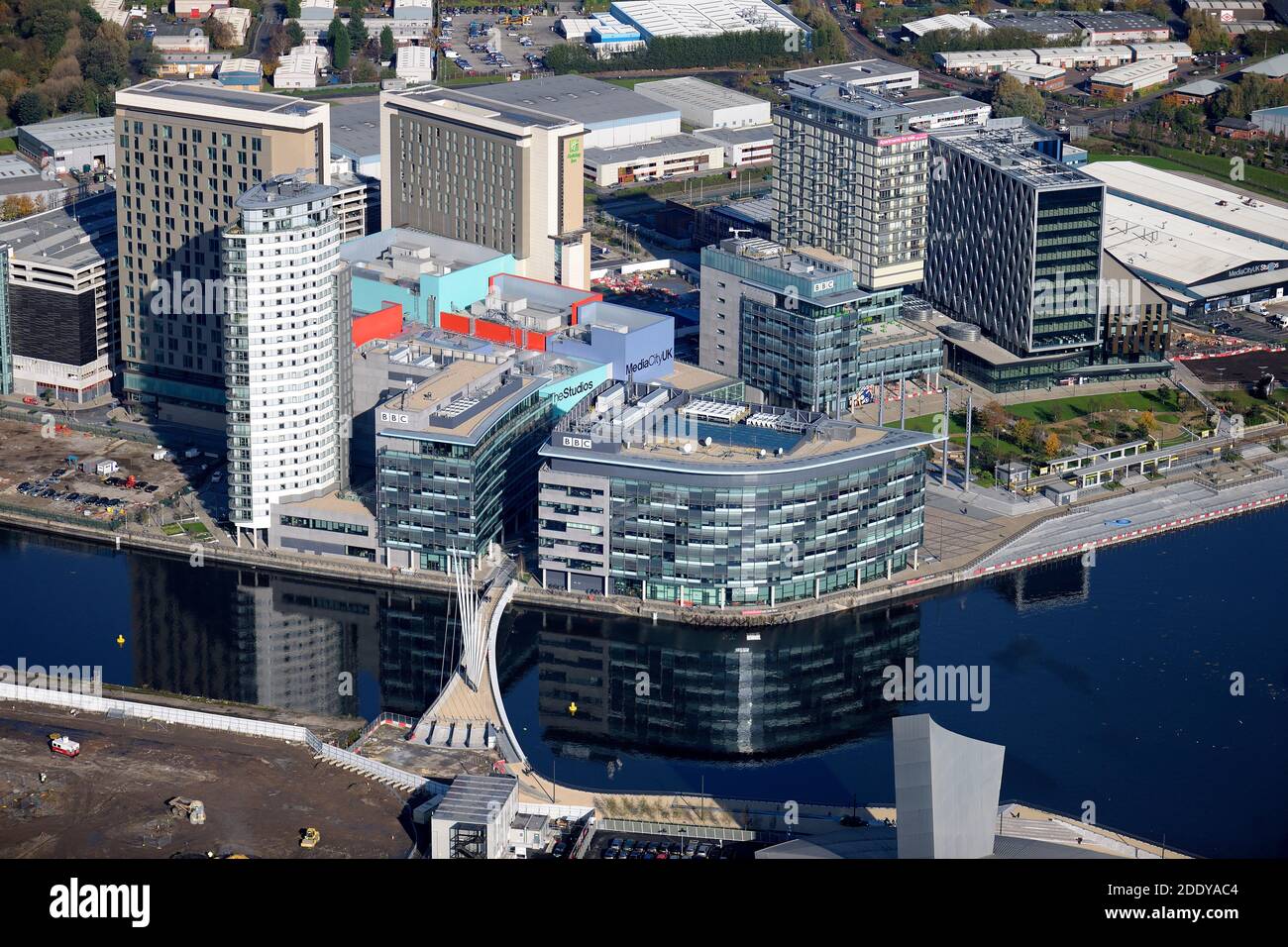 Aerial Photography Manchester - Trafford Park & Salford Quays Stock Photo