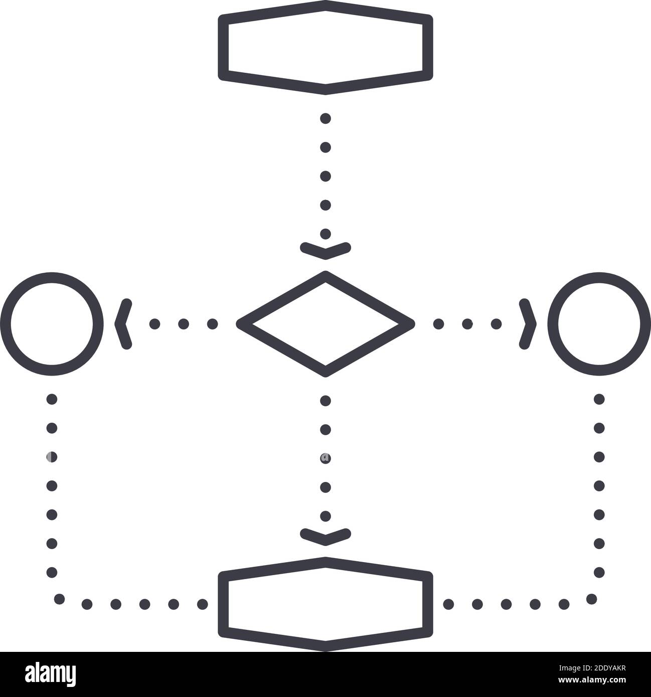 Flowchart icon, linear isolated illustration, thin line vector, web ...