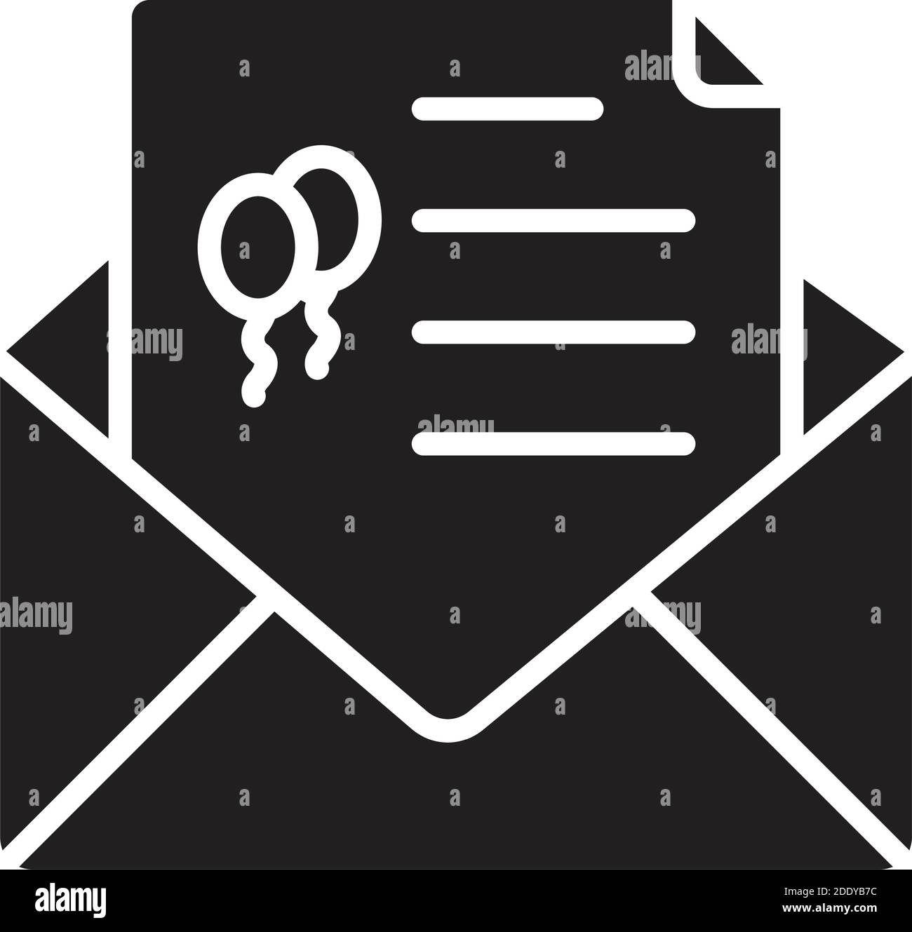 Letter, invitation, invite, envelope Color with Background vector icon