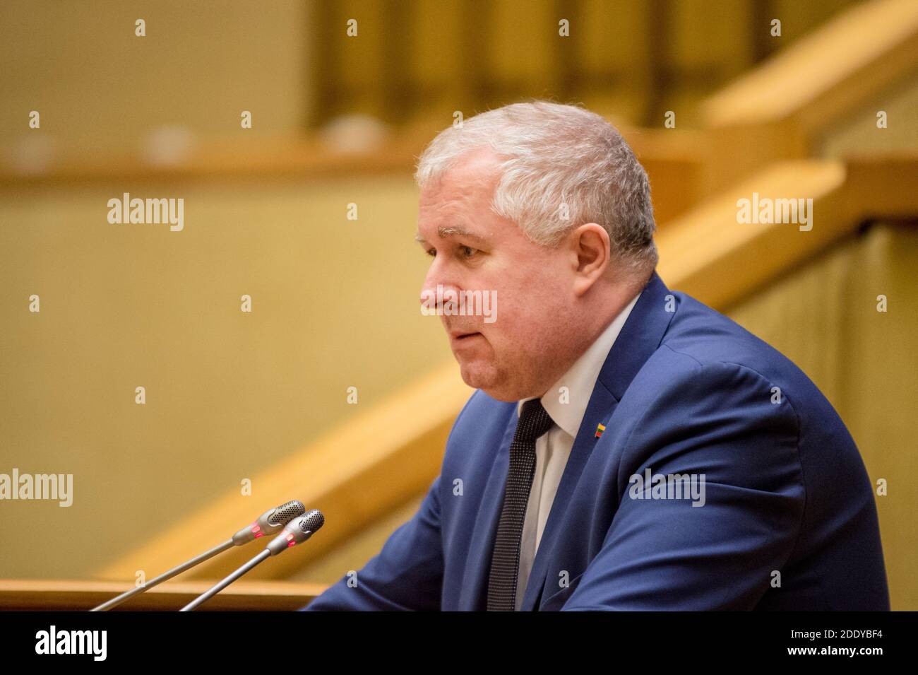 2018-11-30.  Arvydas Anušauskas is a Lithuanian politician and historian. He focuses on the history of the interwar Lithuanian secret services, KGB ac Stock Photo