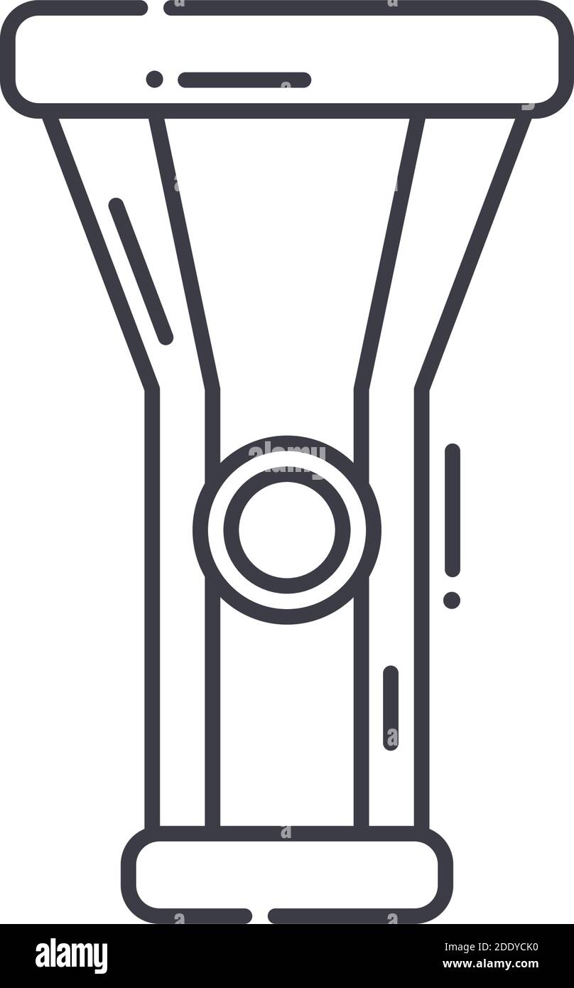 Flashlight concept icon, linear isolated illustration, thin line vector ...