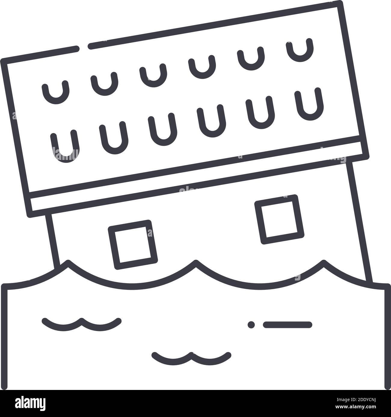 Flood icon, linear isolated illustration, thin line vector, web design ...