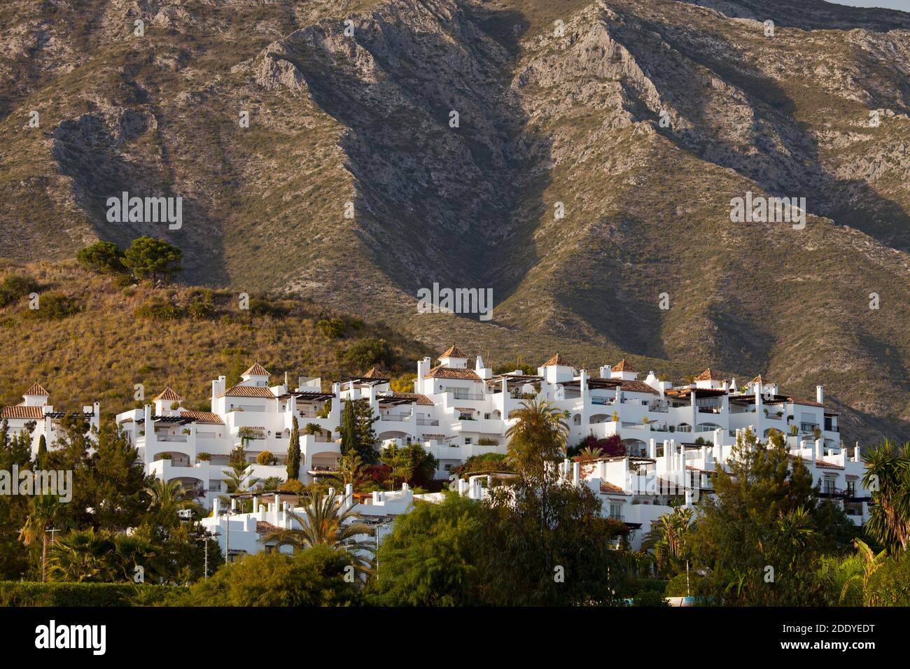 A new development in the mountains in the Rio Verde Valley near Puerto Banus in Spain Stock Photo