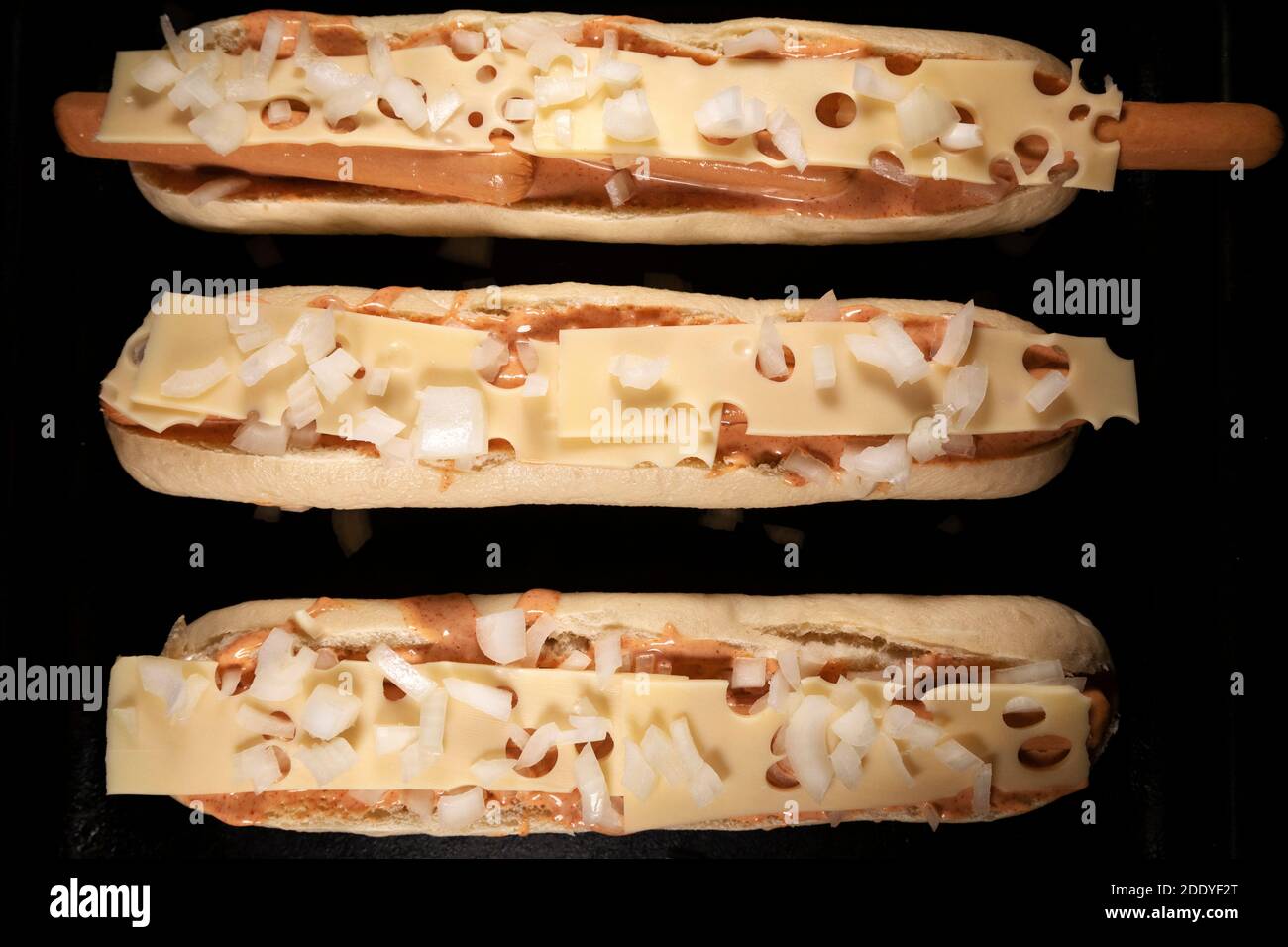 Cheesy hot dog hires stock photography and images Alamy