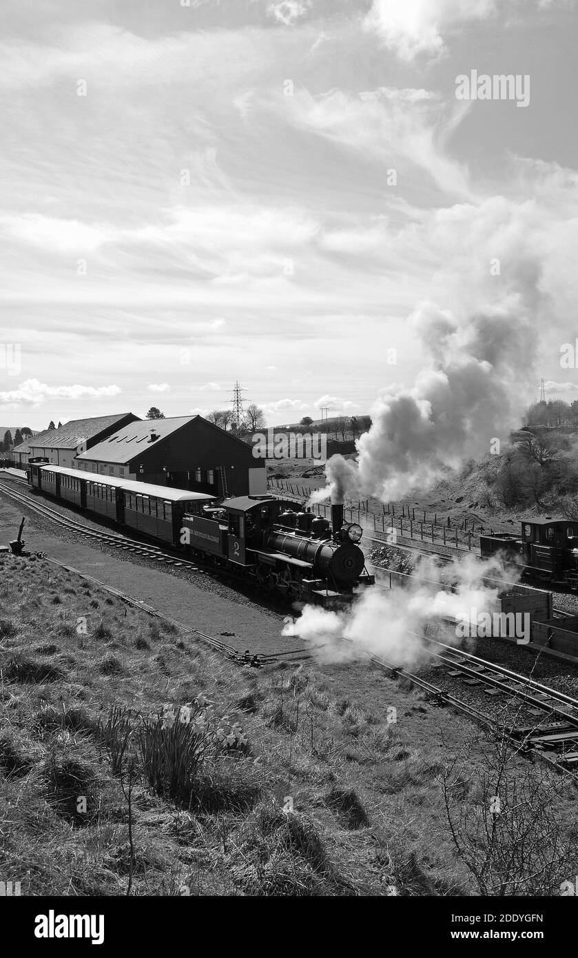 B.M.R. No. '2' leaving Pant with the 2nd train to Torpantau. Stock Photo