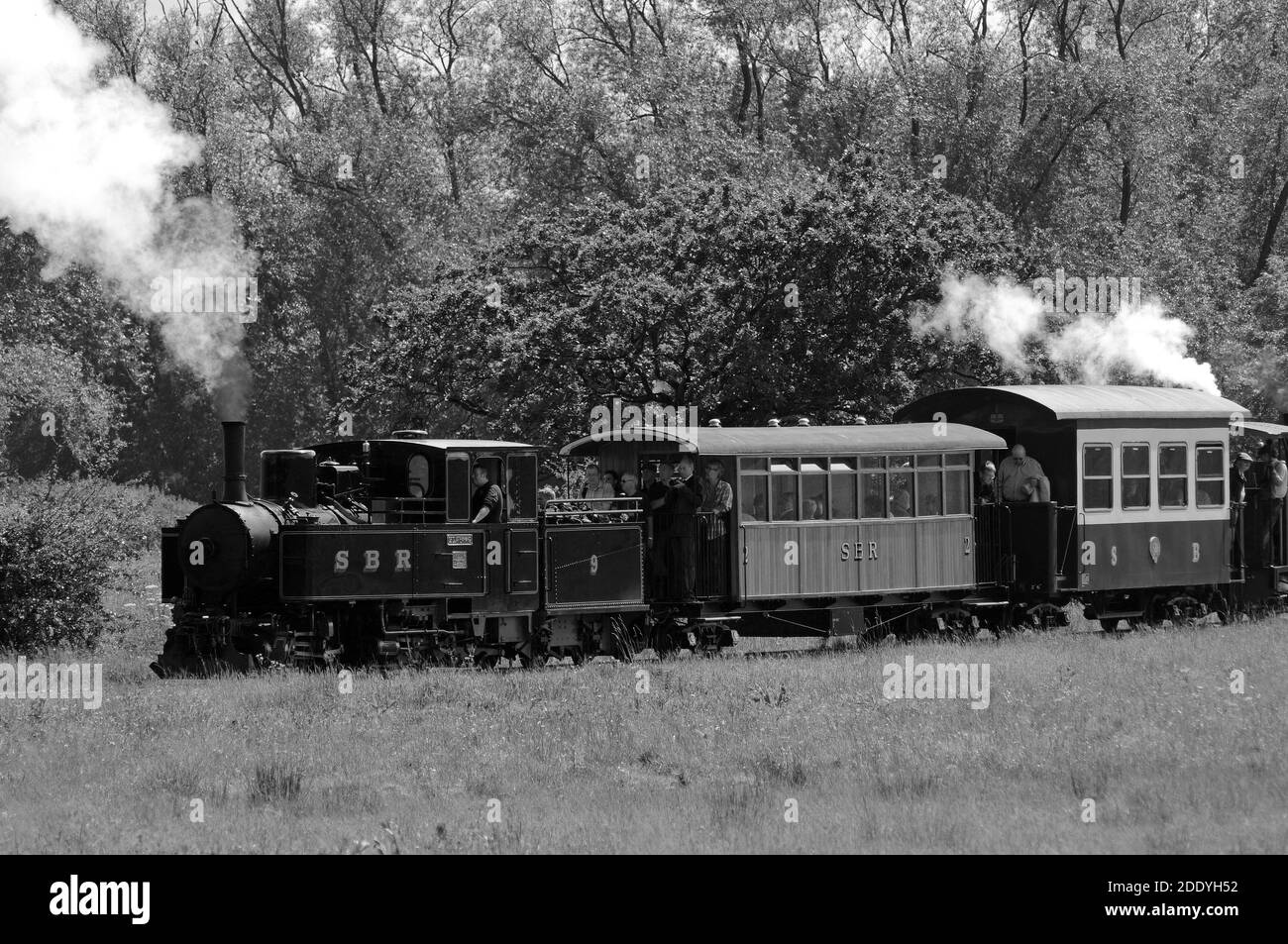 SBR No. 9 (leading) and 'Saccharine' (at the rear) on the balloon loop. Stock Photo