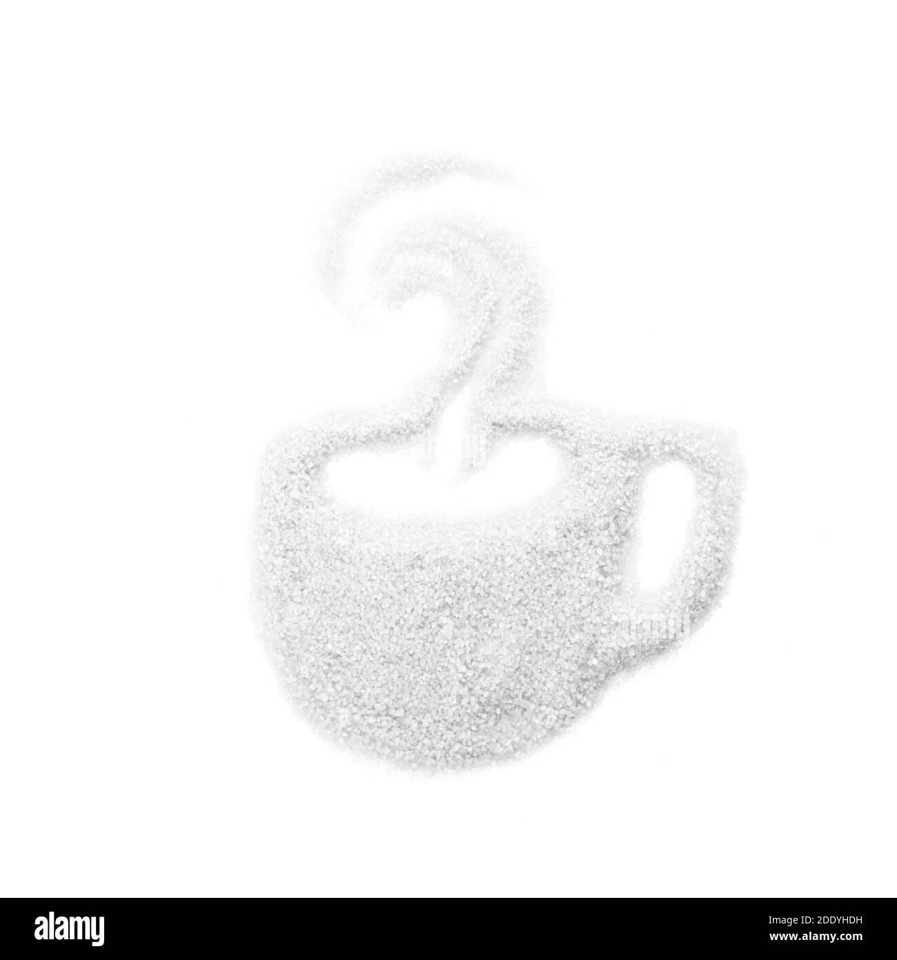 White sugar of the shape of a cup isolated on white background Stock