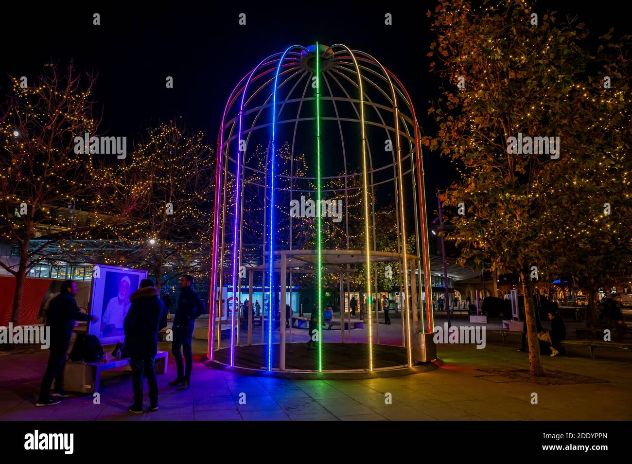 London, UK. 26th Nov, 2020. The giant “birdcage” in Battle Bridge Place