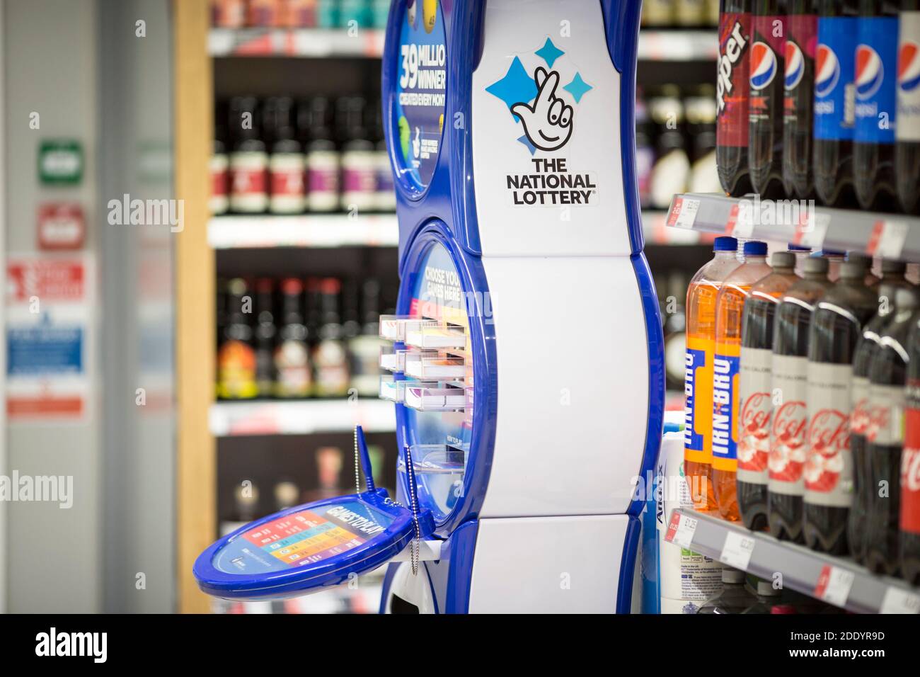 The National Lottery inside a co-op store Stock Photo