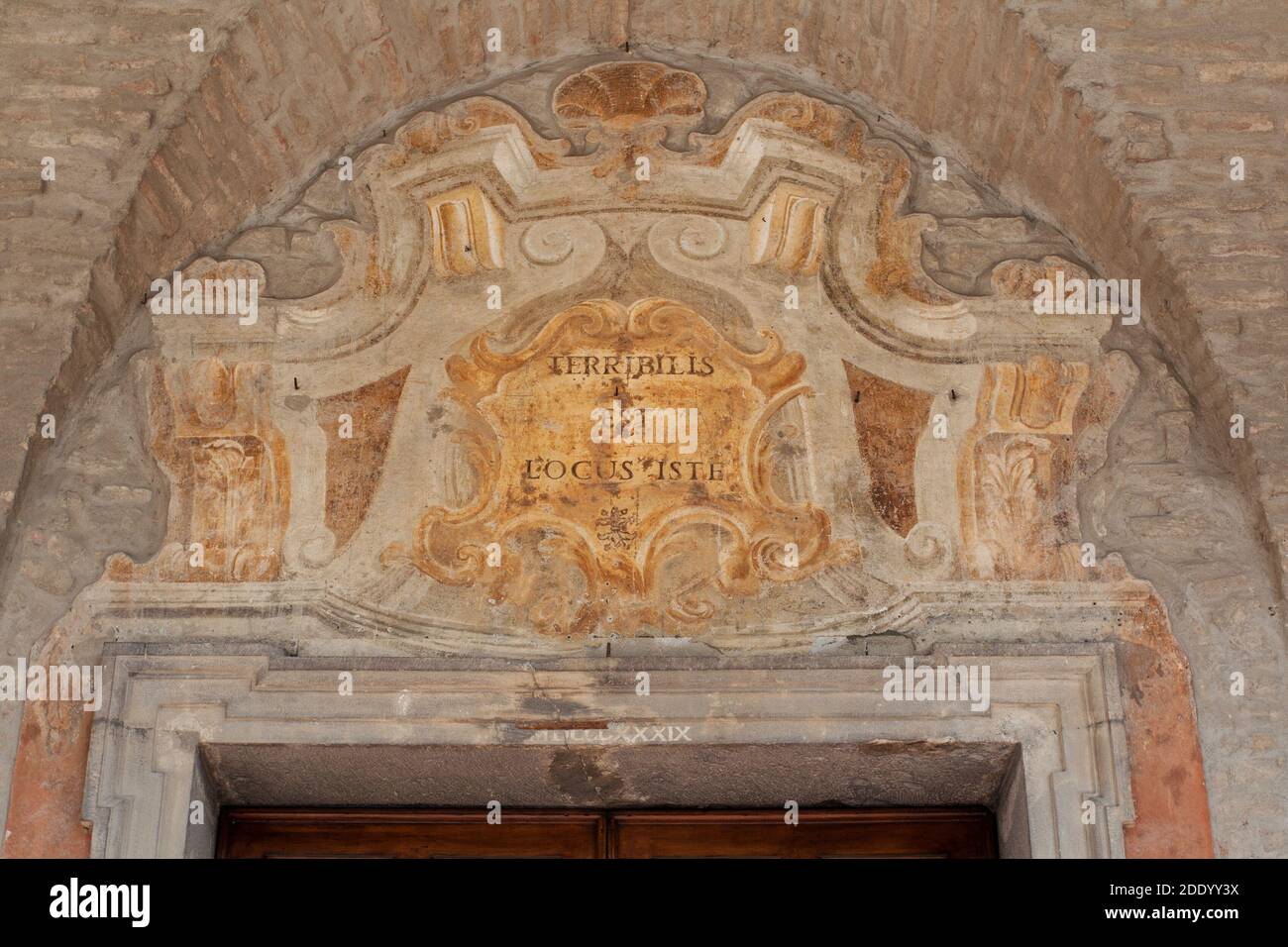 Terribilis est locus iste (What an awe-inspiring place this is) - Saint Columban's Abbey - Bobbio, Emilia Romagna, Italy Stock Photo