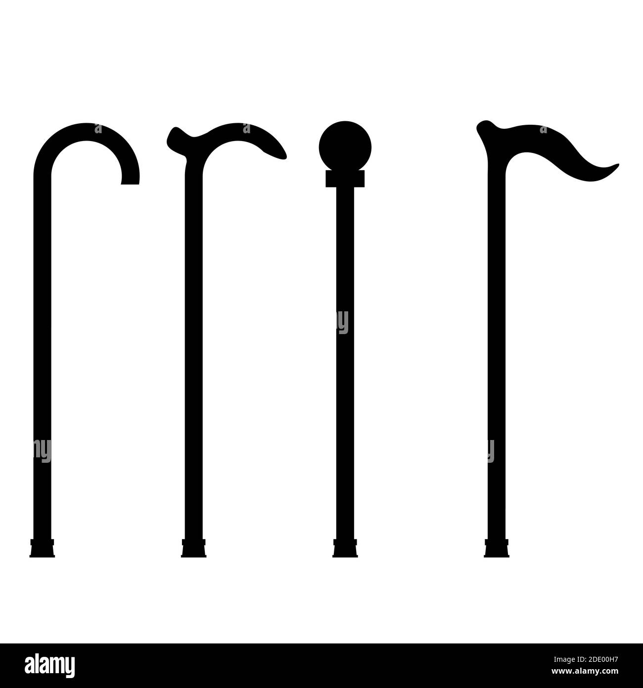 Walking Stick Icon Set Isolated on White Background Stock Vector Image & Art Alamy