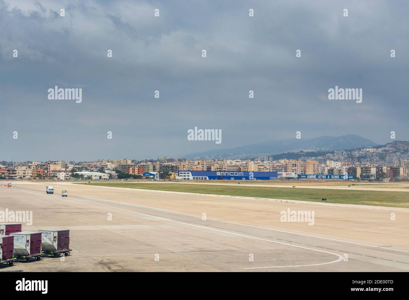 Airplanes at the Beirut Rafic Hariri International Airportof Beirut, Lebanon Stock Photo