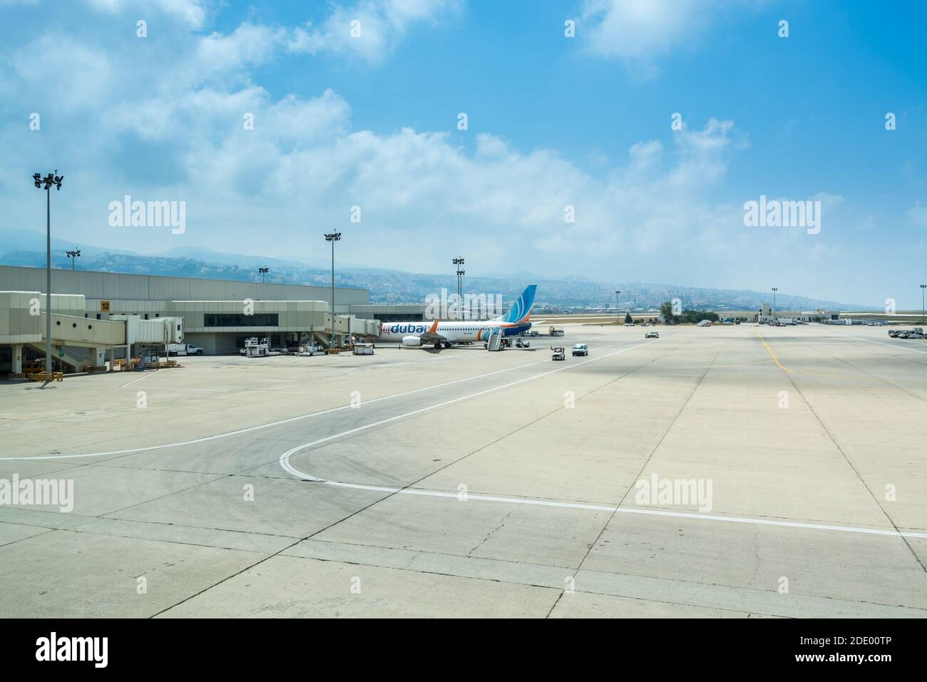 Airplanes at the Beirut Rafic Hariri International Airportof Beirut, Lebanon Stock Photo