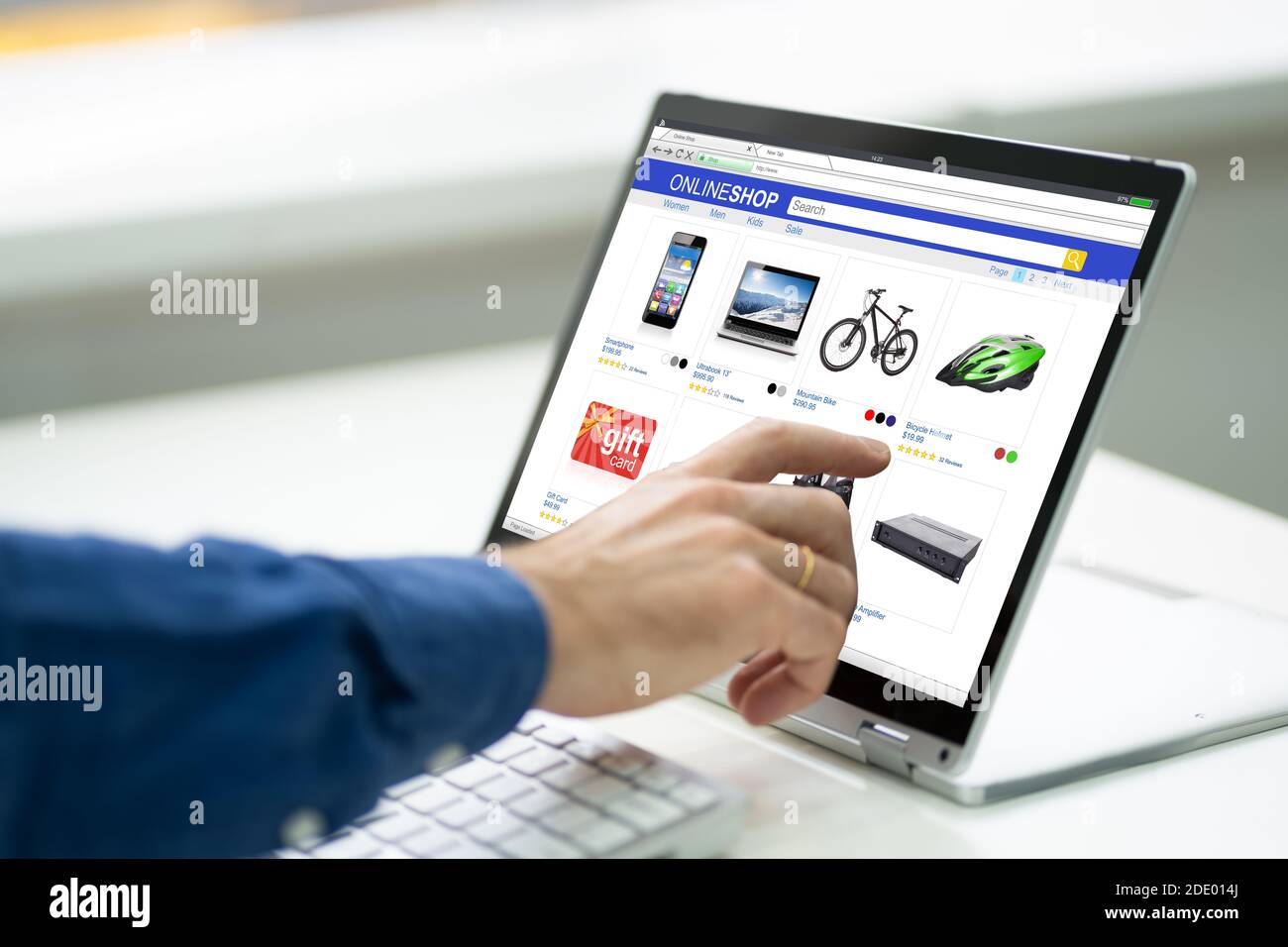 Consumer Retail Shopping Sale On Laptop Screen Stock Photo