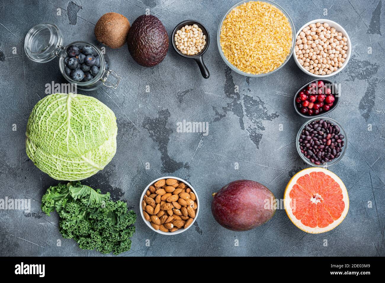 Healthy diet eating and meal planning, frame or border concept, flat ...