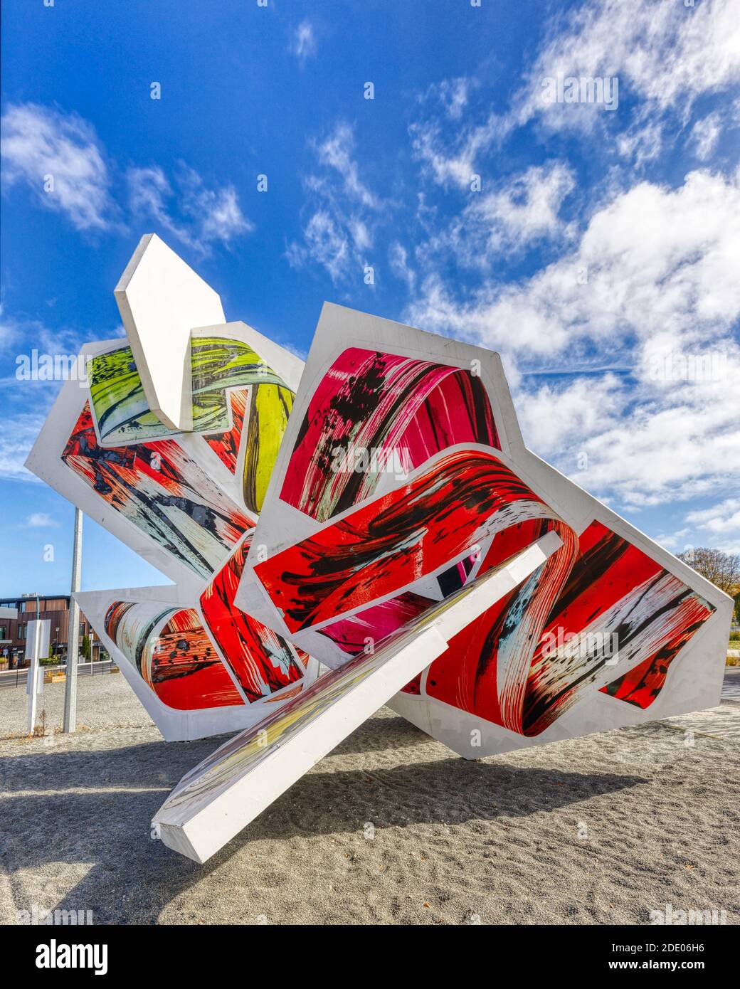 Call Me Snake Is A Public Art Piece By Judy Millar 15 It S Many Planes Of Colour Work Like A Pop Up Book Christchurch New Zealand Stock Photo Alamy