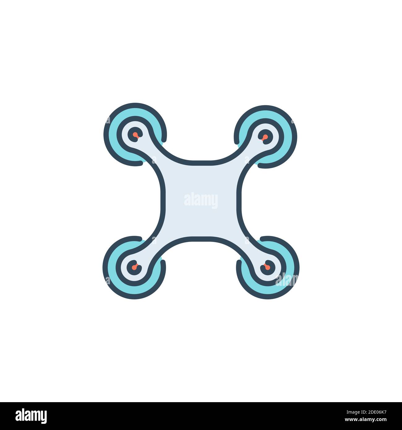 drone color, line, outline vector sign, linear style pictogram isolated ...