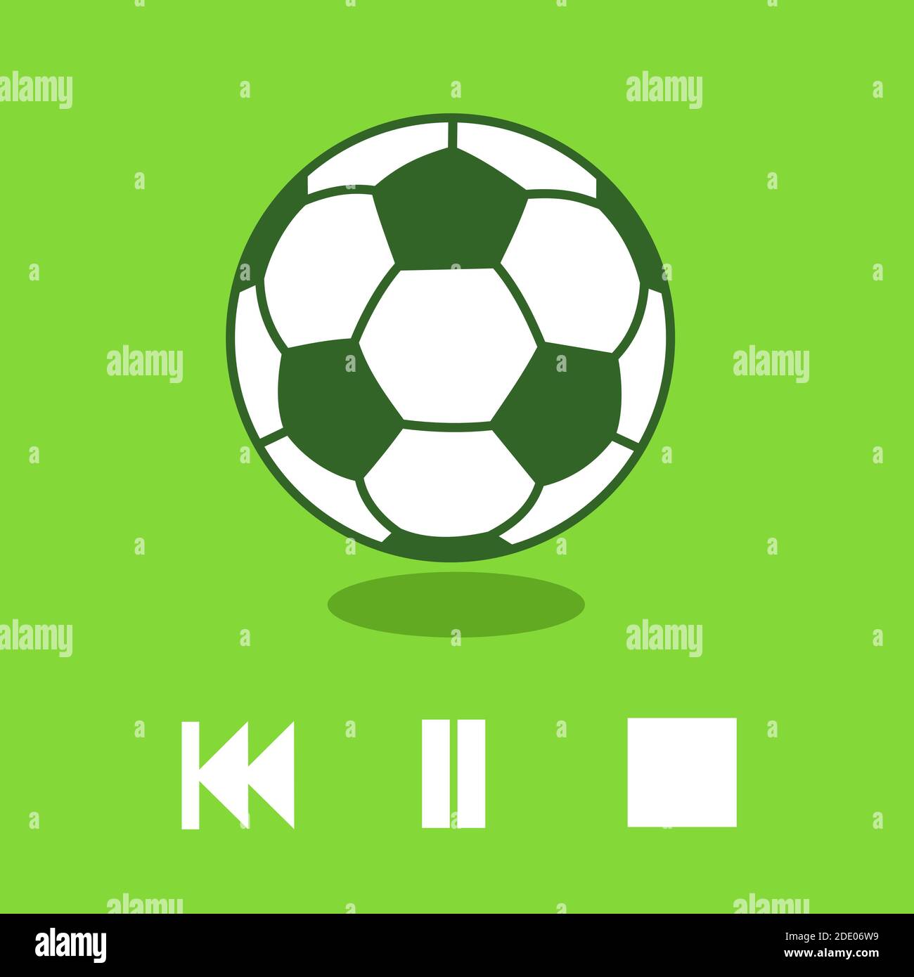 Media / player controls and football ball as metaphor of Video assistant  referee - innovative technology to pause and replay match to check and  inspec Stock Photo - Alamy