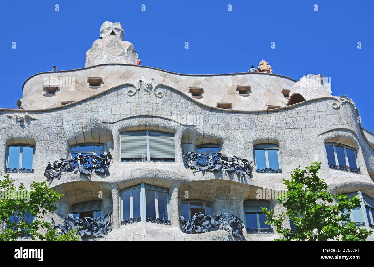 Casa Mila (La Pedrera) by Antonio Gaudi, Barcelona, Catalonia, Spain Stock Photo